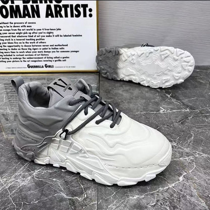 Mech Dad Breathable Thick Sole Casual Little White Shoes
