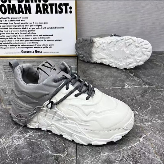 Mech Dad Breathable Thick Sole Casual Little White Shoes