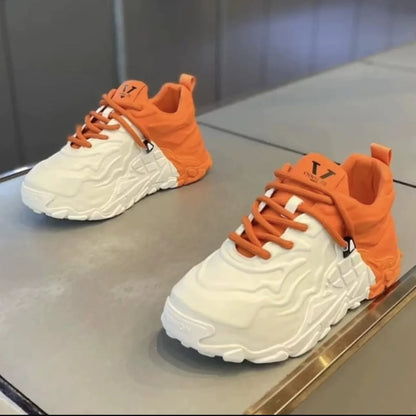 Mech Dad Breathable Thick Sole Casual Little White Shoes