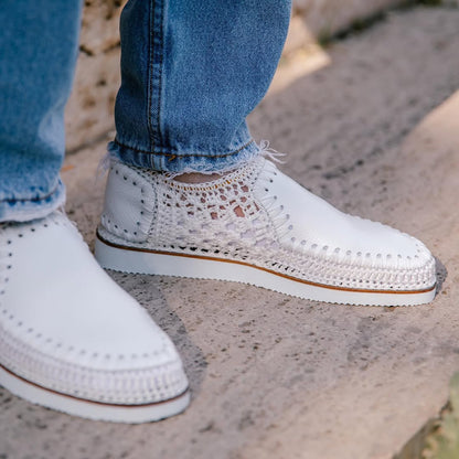 Soft Sole Crochet Knit & Leather Slip-On Loafers