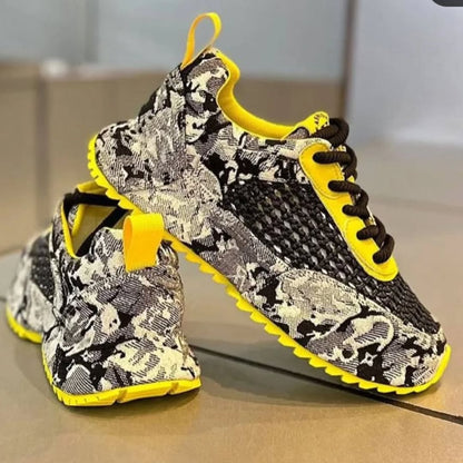 Men's Lift Platform Sneakers -Top Round Toe with PVC Cushioned Sole