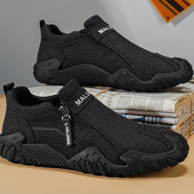 Men’s Breathable Slip-On Casual Shoes with Zipper and Soft Sole