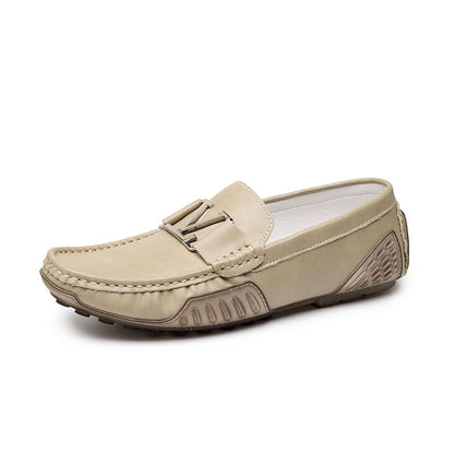 Mens Casual Leather Shoes Cowhide Loafers Genuine Leather Flats Driving Sneakers