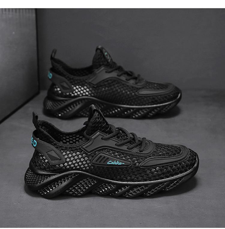 Breathable Mesh Cutout Sneakers with Chunky Cushioned Sole