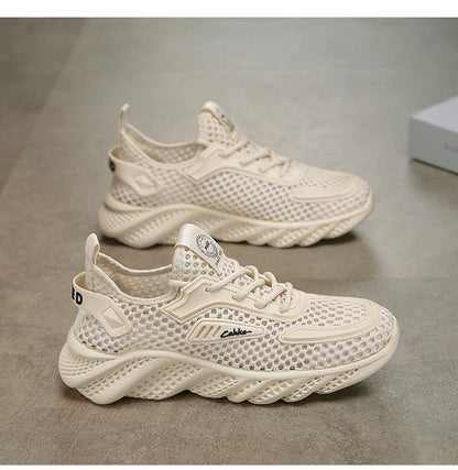 Breathable Mesh Cutout Sneakers with Chunky Cushioned Sole