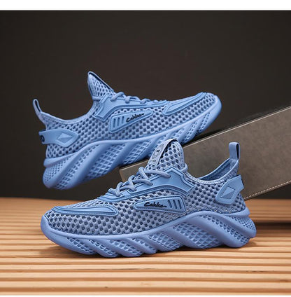 Breathable Mesh Cutout Sneakers with Chunky Cushioned Sole