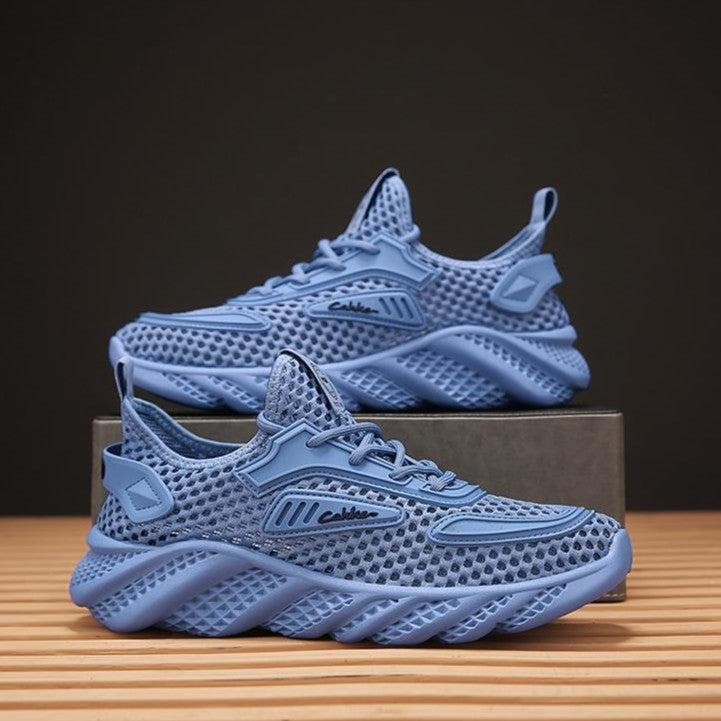 Breathable Mesh Cutout Sneakers with Chunky Cushioned Sole