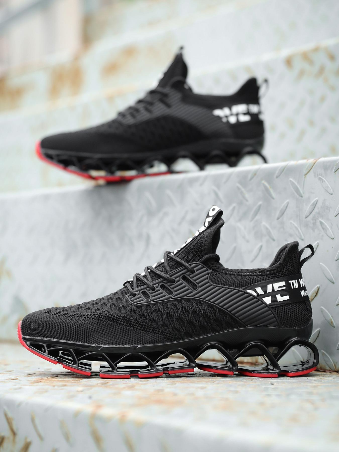 Men's Letter Design Running Durable Athletic Jogging Shoes