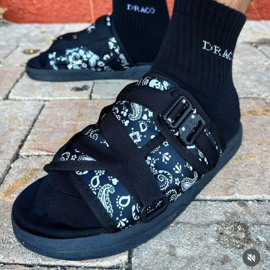 Bandana Print Slide Sandals