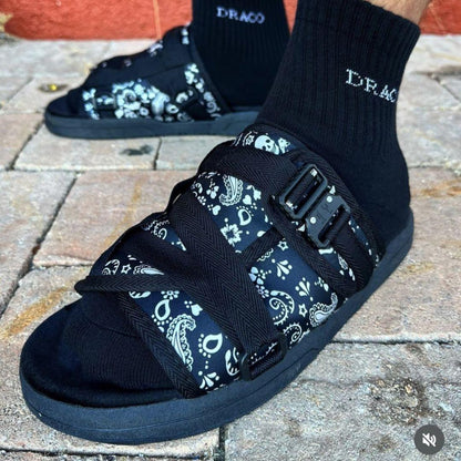 Bandana Print Slide Sandals