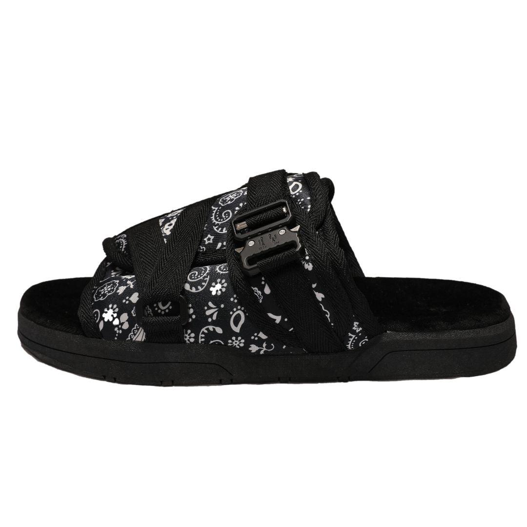 Bandana Print Slide Sandals
