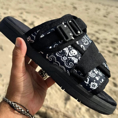 Bandana Print Slide Sandals