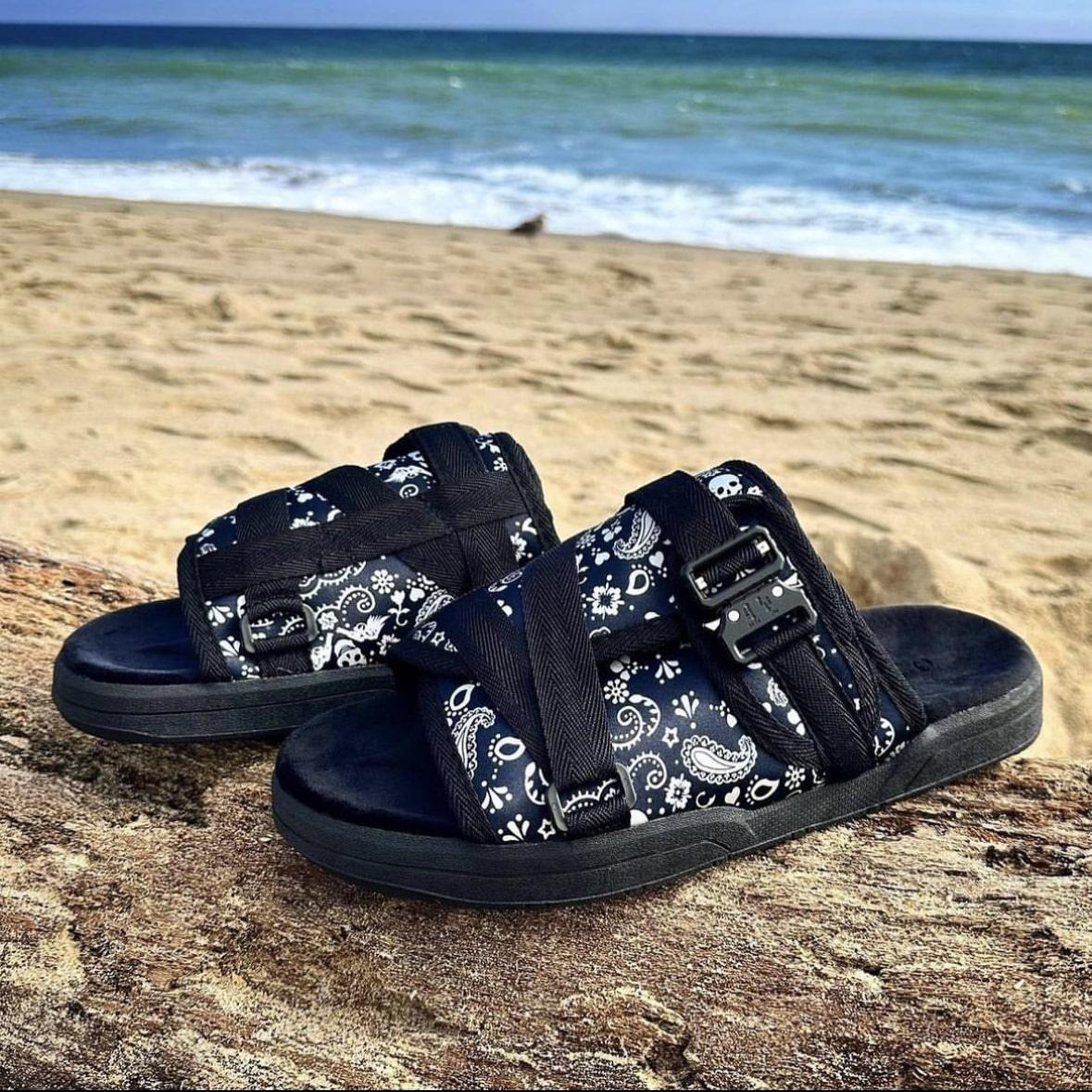 Bandana Print Slide Sandals