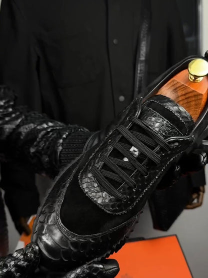 Men's Python Leather Sneakers
