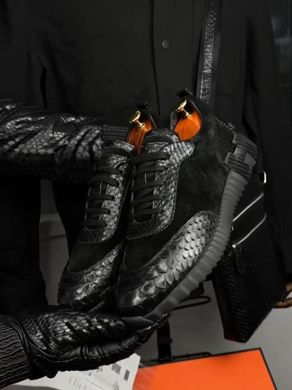 Men's Python Leather Sneakers