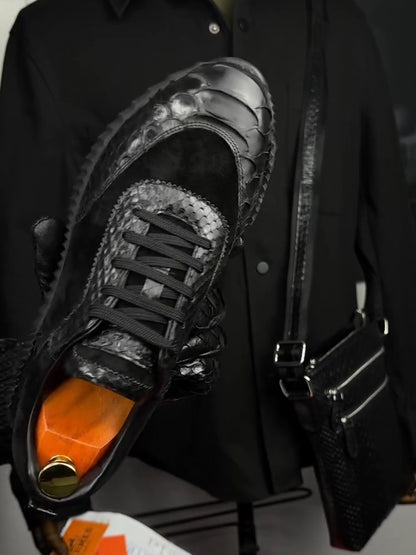 Men's Python Leather Sneakers