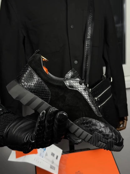 Men's Python Leather Sneakers