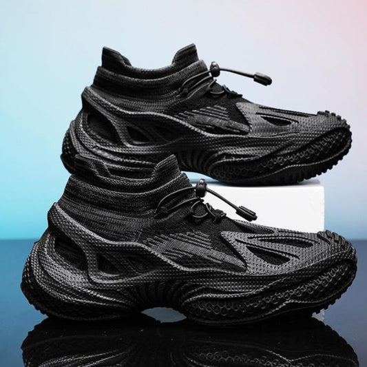 Mesh Flyknit Functional Running Sneakers with Cushioned Tire Sole