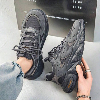 Men's Fashionable Patchwork Sporty Chunky Lace Up Low Top Sneakers