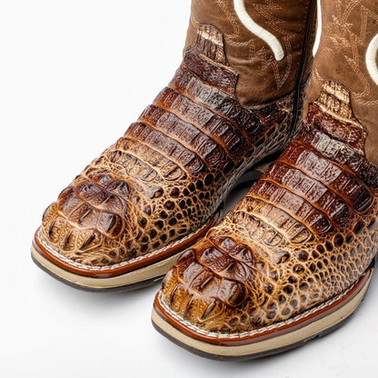 Two Tone Orix Caiman Neck Leather Boots With 3D Lightweight Sole - Composite Toe