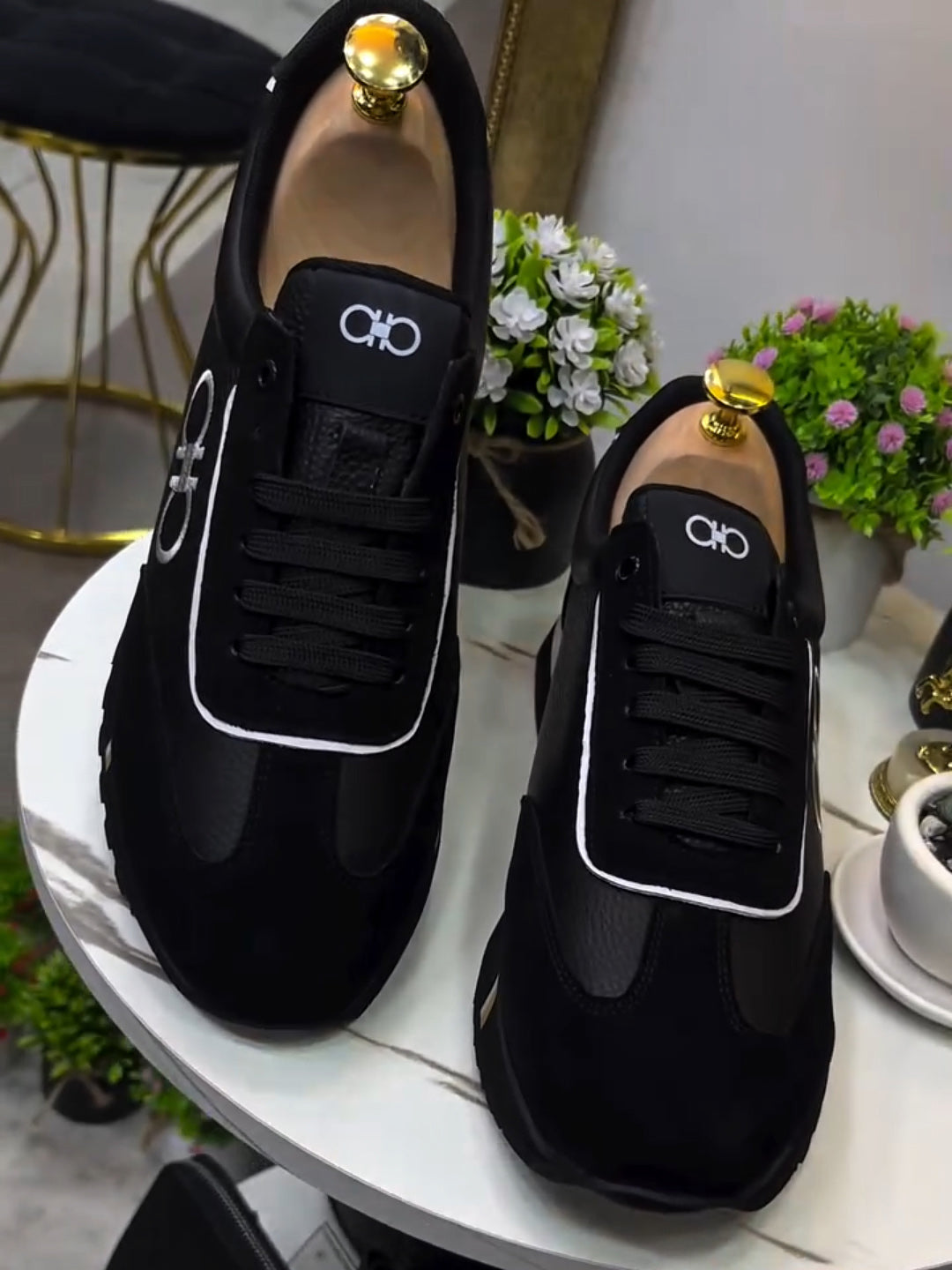 New Suede & Leather Patchwork Retro Running Sneakers