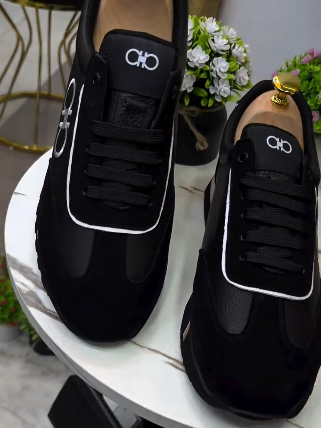 New Suede & Leather Patchwork Retro Running Sneakers