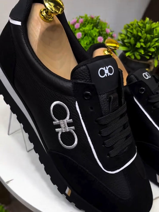 New Suede & Leather Patchwork Retro Running Sneakers