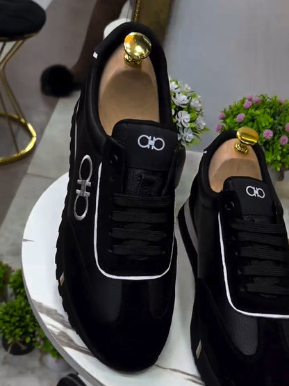 New Suede & Leather Patchwork Retro Running Sneakers