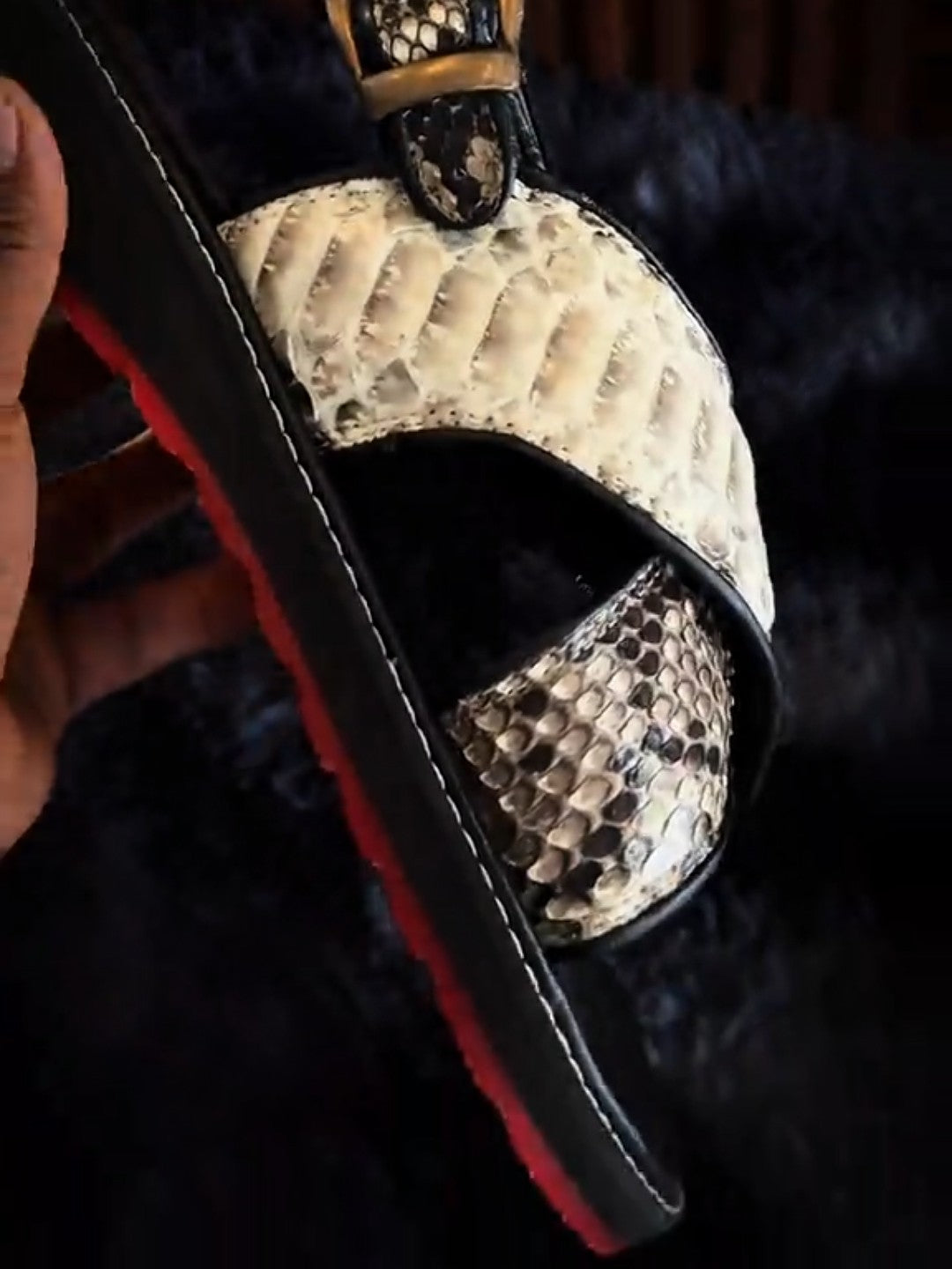 Cross Sandal Snake Print