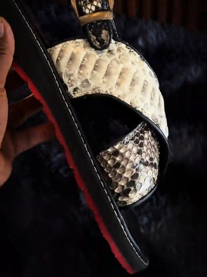 Cross Sandal Snake Print