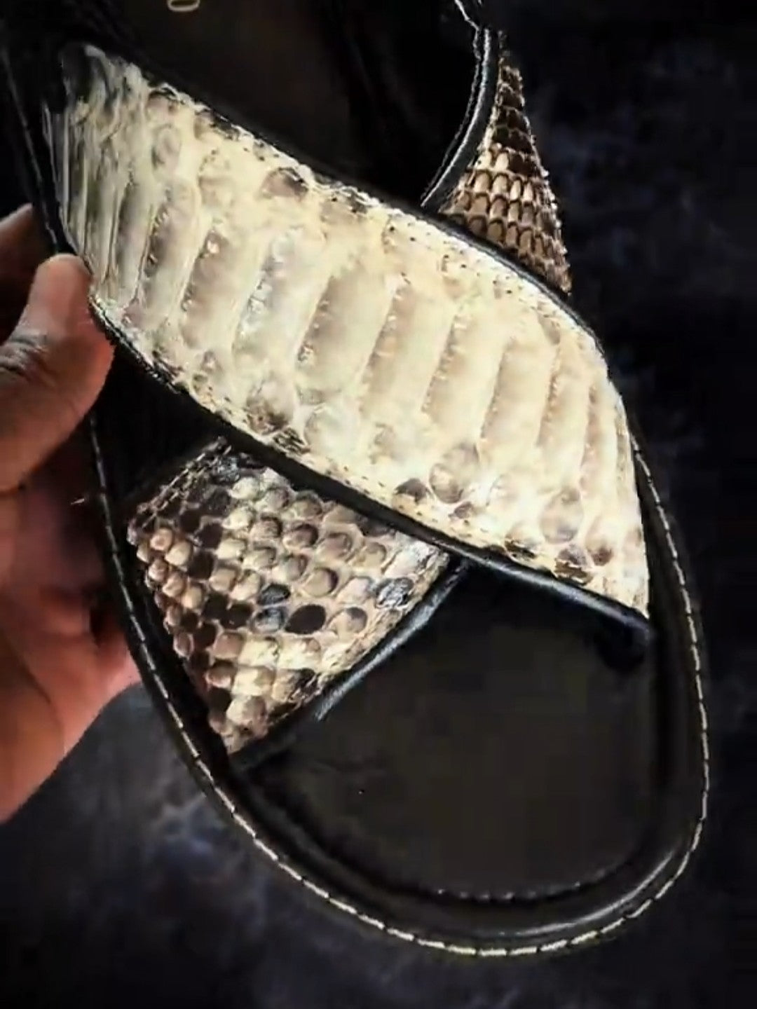 Cross Sandal Snake Print
