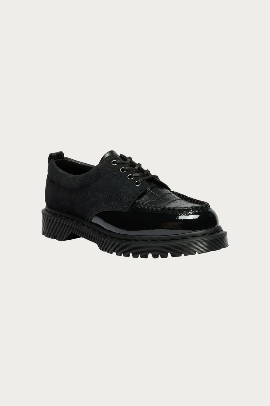 Handmade Black Multi Leather Shoes