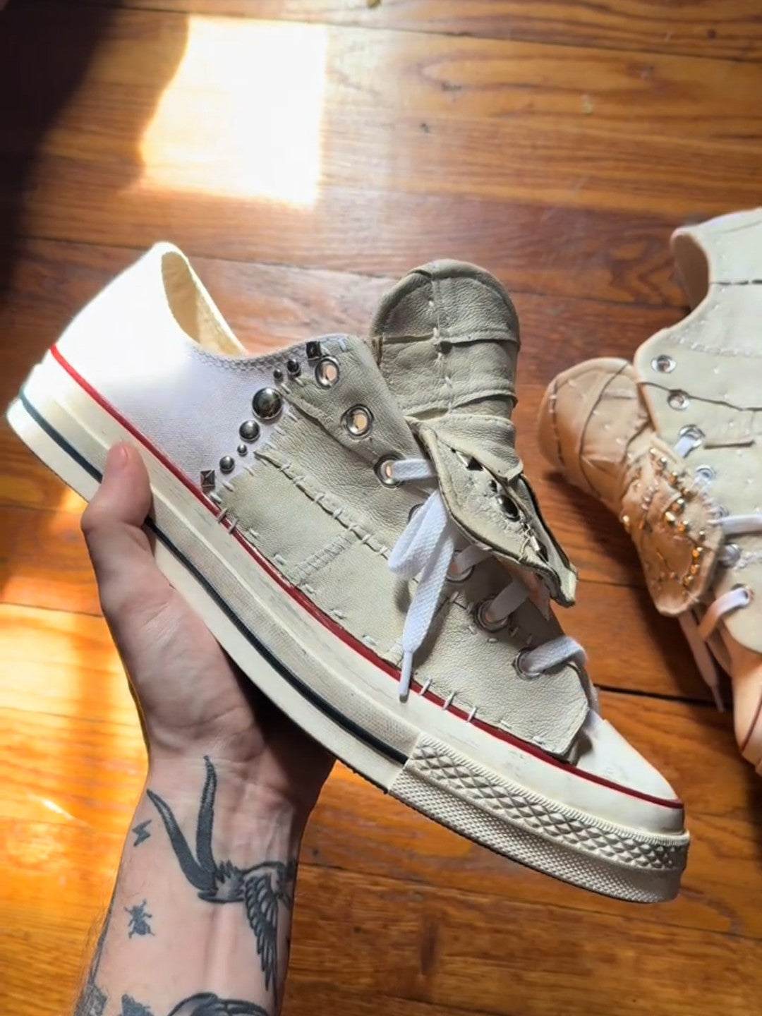 Studded Colorblock Canvas Sneakers