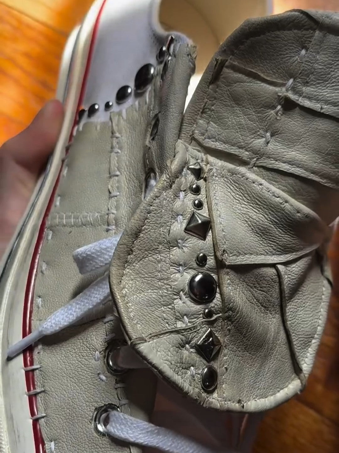 Studded Colorblock Canvas Sneakers