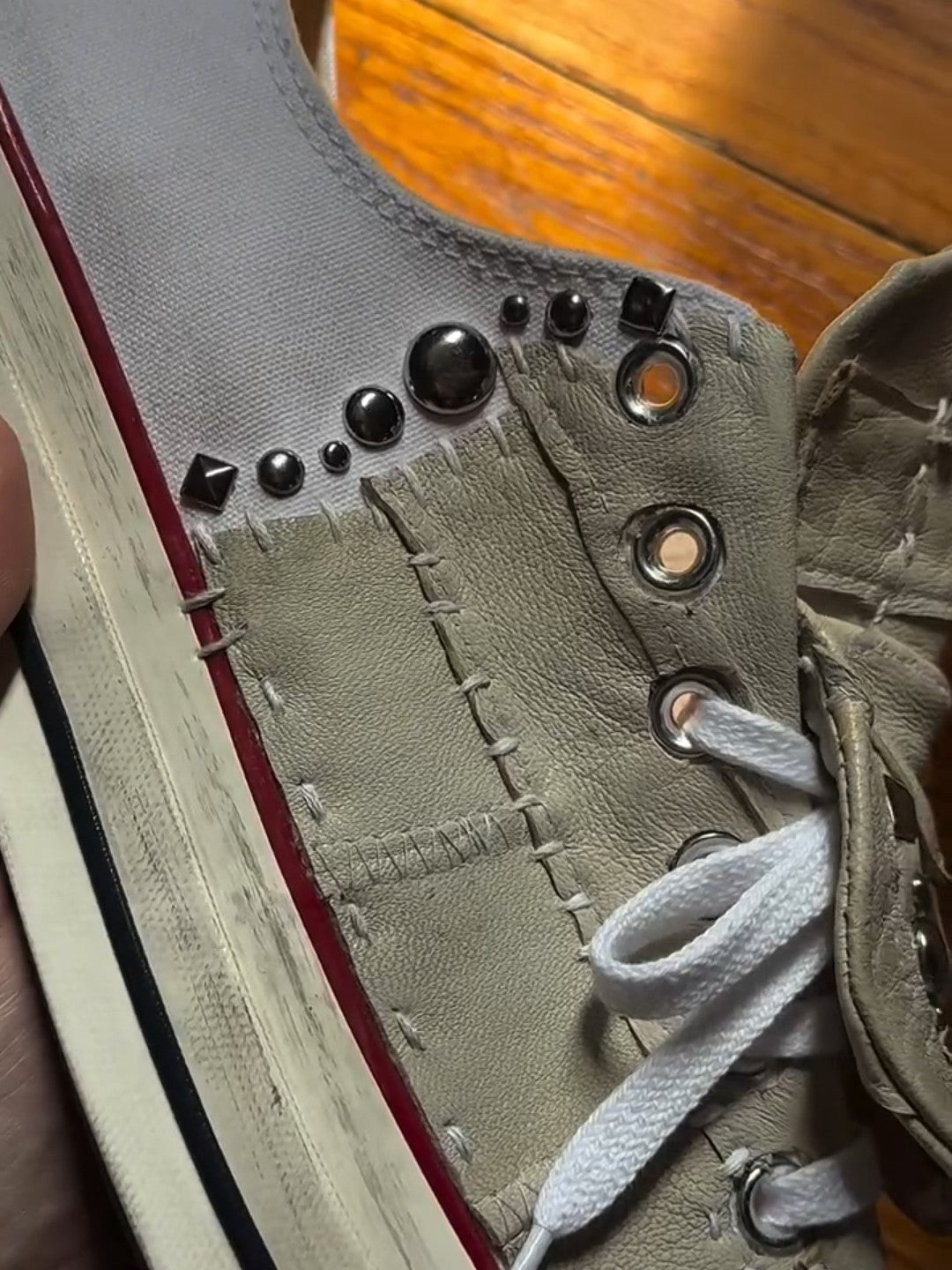Studded Colorblock Canvas Sneakers