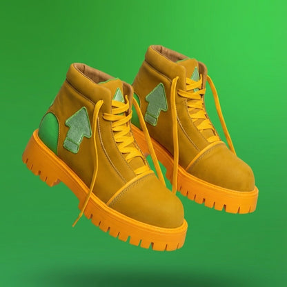 Chunky Platform High-Top Booster Work Boots