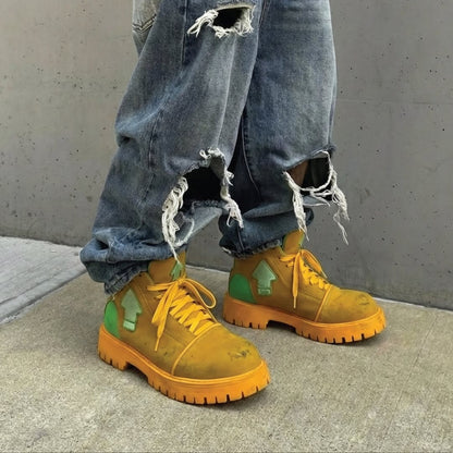 Chunky Platform High-Top Booster Work Boots