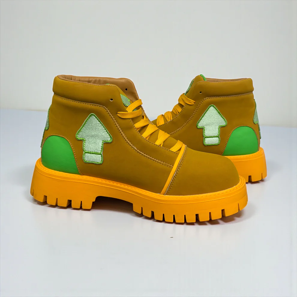 Chunky Platform High-Top Booster Work Boots