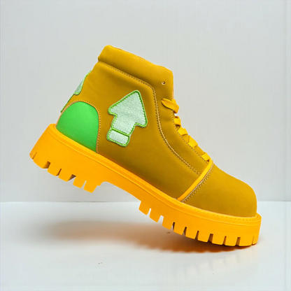 Chunky Platform High-Top Booster Work Boots