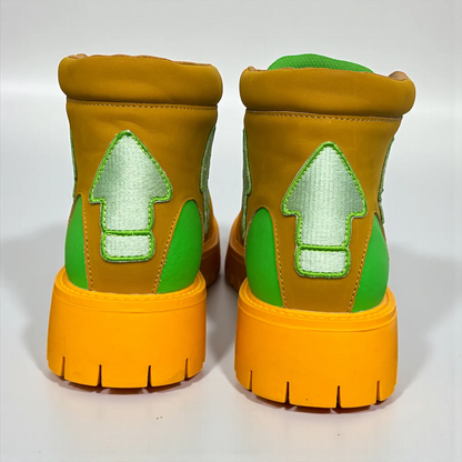 Chunky Platform High-Top Booster Work Boots
