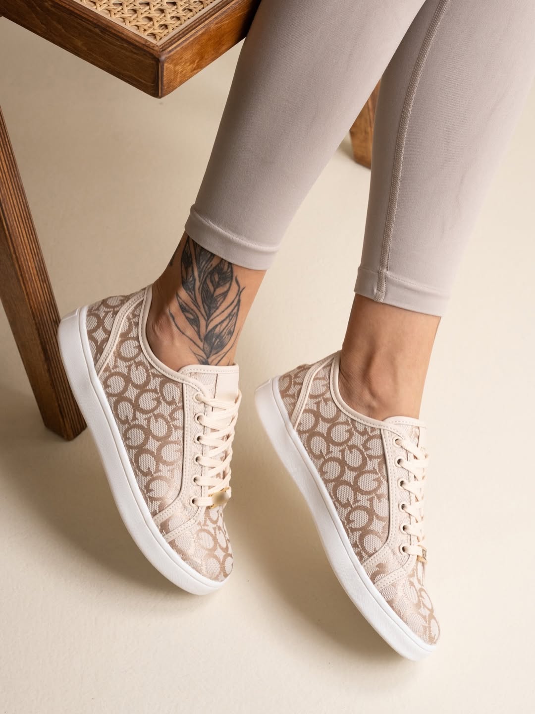 Women Monogram Print Low Top Sneaker