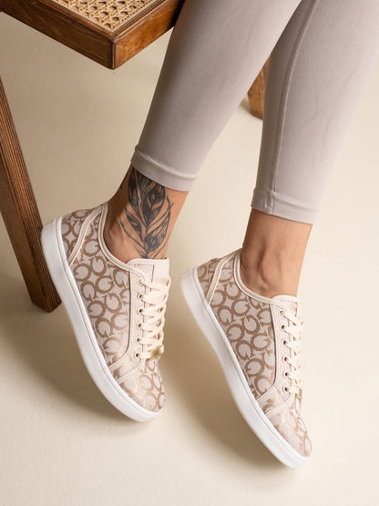Women Monogram Print Low Top Sneaker