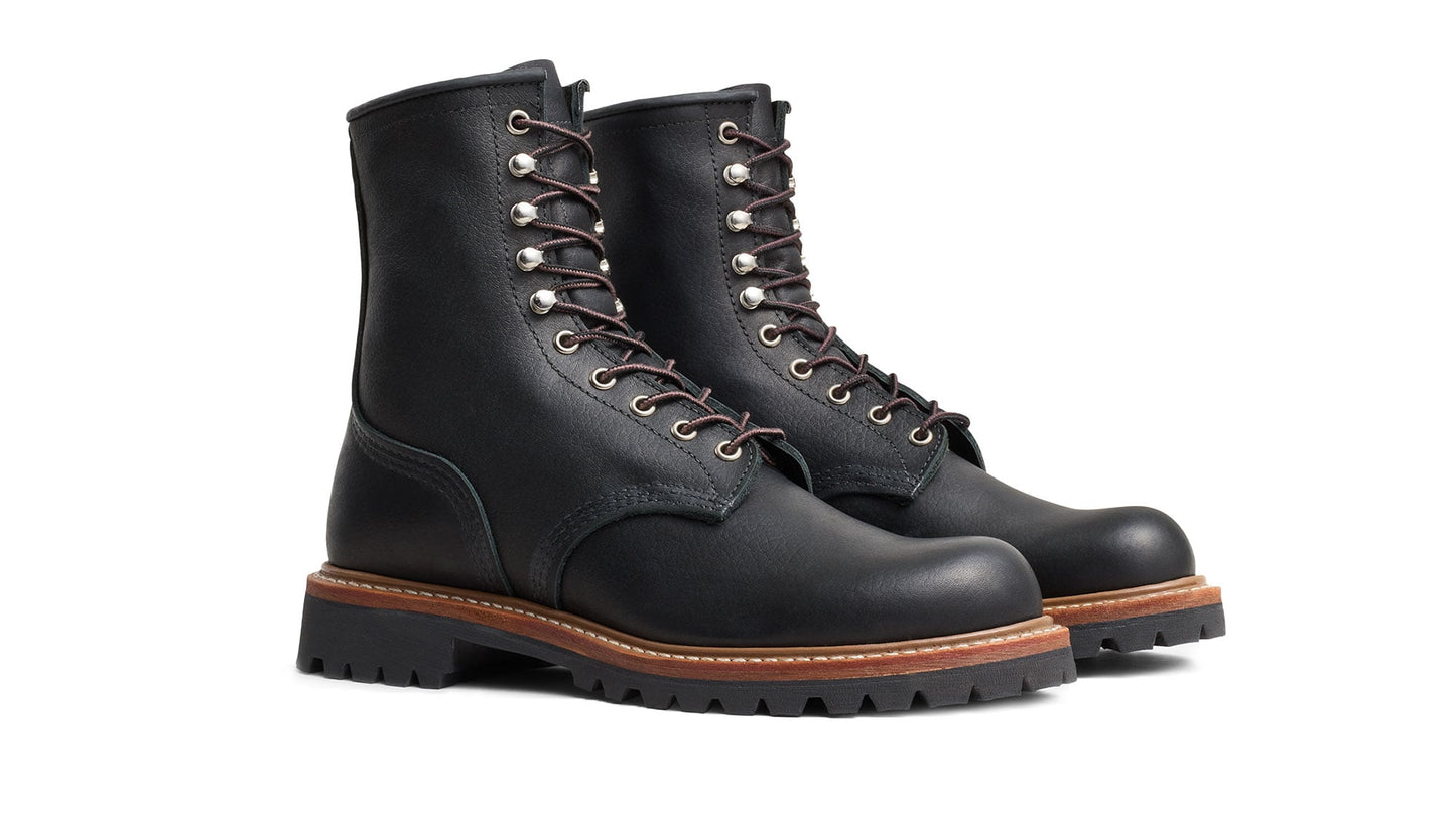 Handcrafted Leather Lace-Up Work Boots with High-Traction Anti-Slip Sole