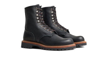 Handcrafted Leather Lace-Up Work Boots with High-Traction Anti-Slip Sole