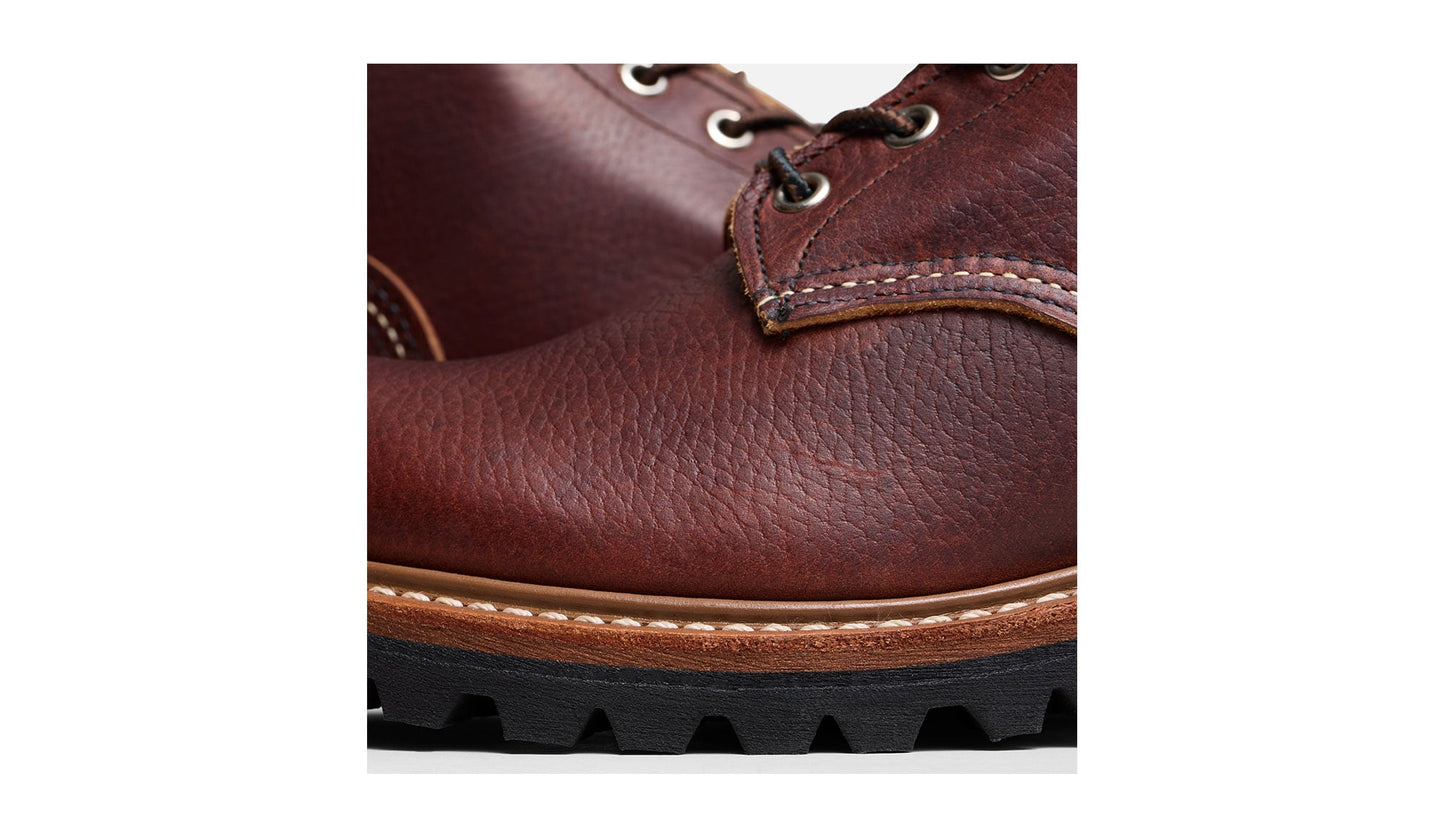 Handcrafted Leather Lace-Up Work Boots with High-Traction Anti-Slip Sole