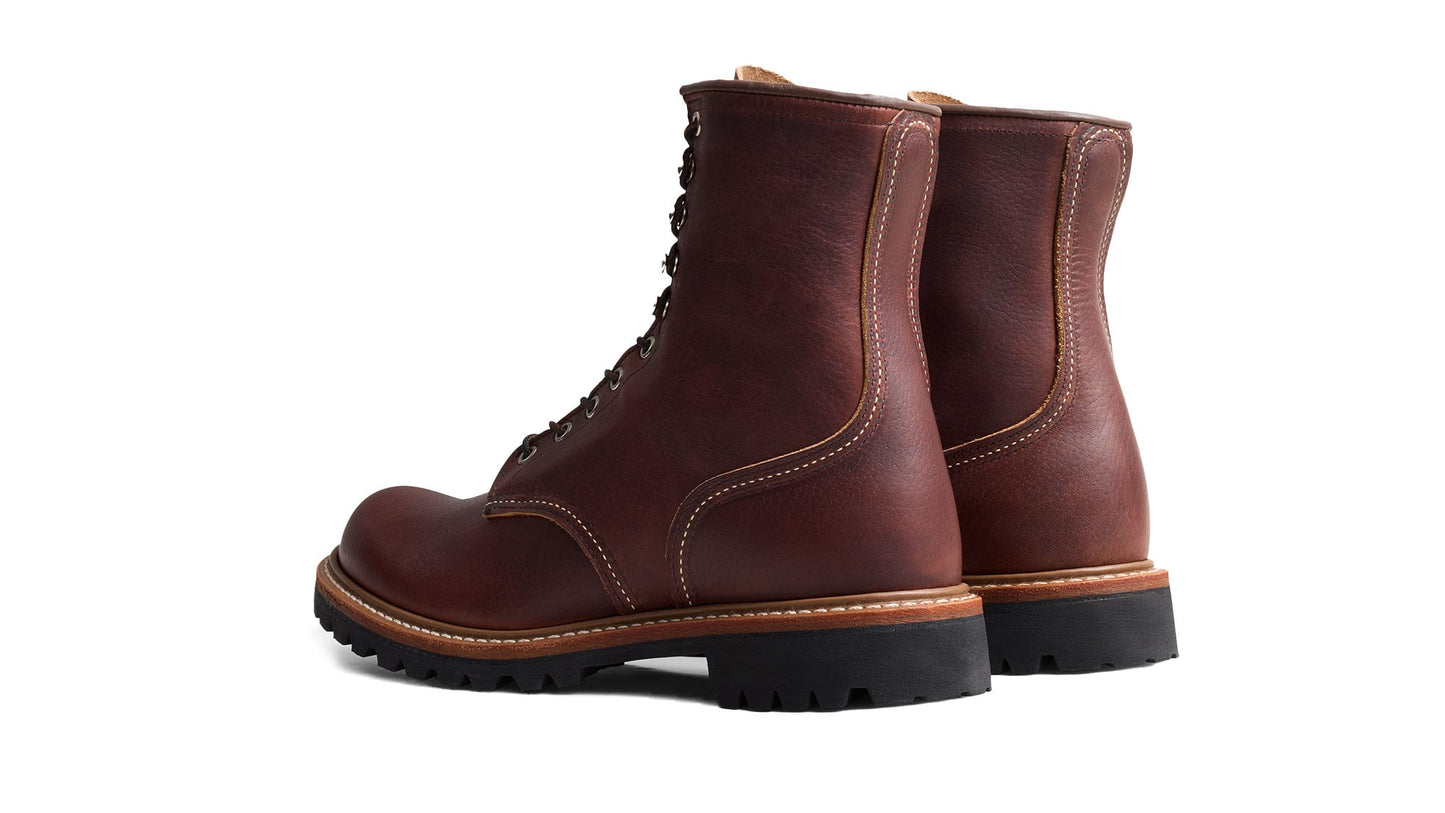 Handcrafted Leather Lace-Up Work Boots with High-Traction Anti-Slip Sole