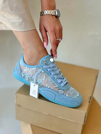 Mesh Cutout Lace Soft Sole Casual Flats