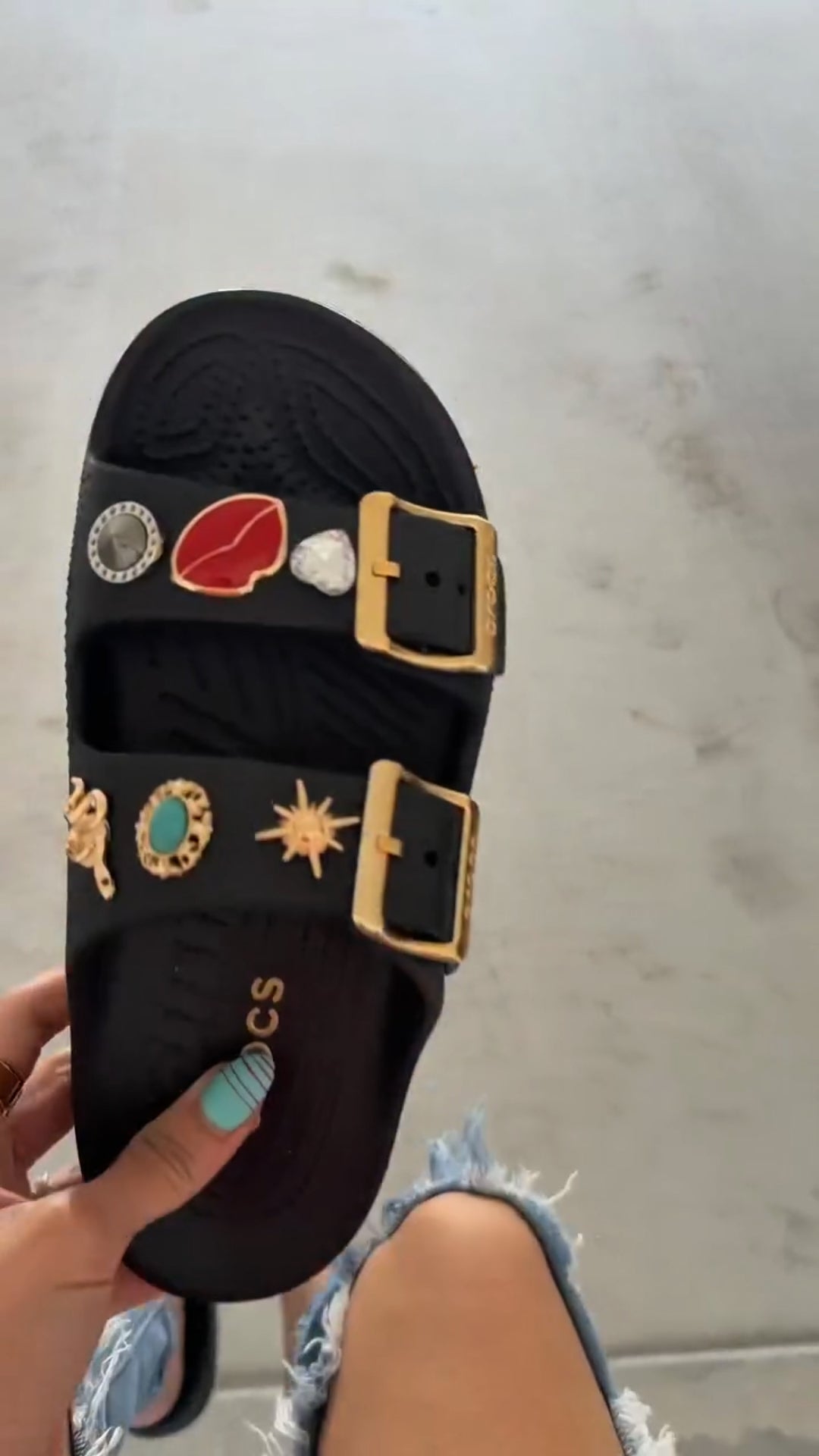 Boho Charm Double Buckle Slides