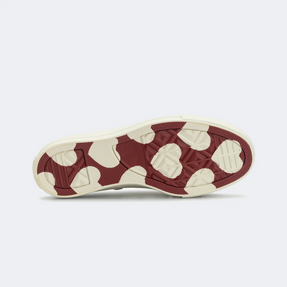 New Lift Chucks In Love White Old Red Burgundy High-Top Canvas Shoes