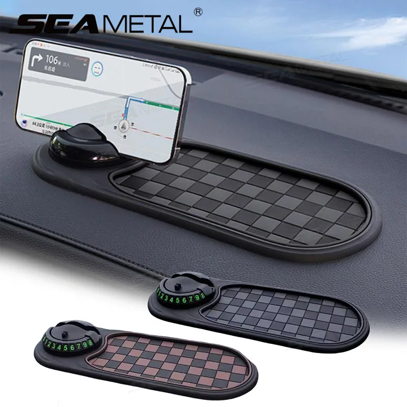 2-in-1 Dashboard Anti-Slip Mat with 360° Rotating Phone Mount – Non-Slip Car Phone Holder